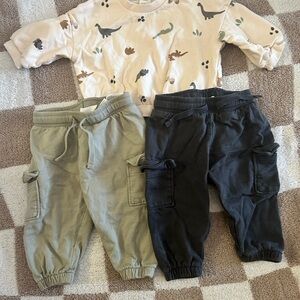 H&M Baby Bundle Dino sweater + 2 Cargo Joggers